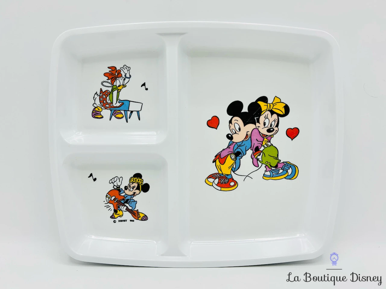 Assiette Compartiments Mickey Minnie Daisy Disney 1988 Melamine Vintage 4 Assiette Compartiments Mickey Minnie Daisy Disney 1988 Melamine Vintage – Image 2