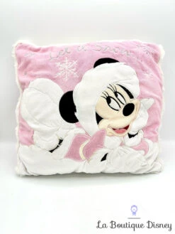 Coussin Minnie Mouse Let It Snow Disney Store Oreiller Rose Hiver Neige