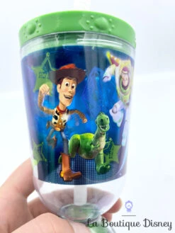 Gobelet Paille Toy Story Disney Store Verre Plastique Vert Buzz Woody Rex -Disney gobelet paille toy story disney store verre plastique woody buzz figurine flotte 1