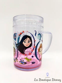 Tasse Plastique Princesses Disney Store 2018 Mug Rose Violet Eau Paillettes -Disney gobelet plastique princesses disney parks 2018 verre eau tasse pailettes 1