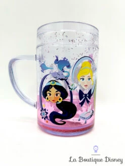 Tasse Plastique Princesses Disney Store 2018 Mug Rose Violet Eau Paillettes -Disney gobelet plastique princesses disney parks 2018 verre eau tasse pailettes 3
