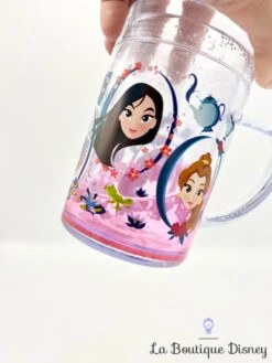 Tasse Plastique Princesses Disney Store 2018 Mug Rose Violet Eau Paillettes -Disney gobelet plastique princesses disney parks 2018 verre eau tasse pailettes 4