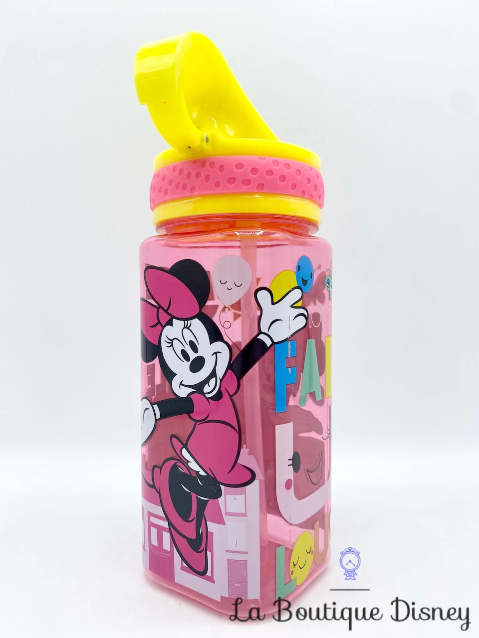 Gourde Minnie Mouse Fabulous Disney Store Bouteille Plastique Paille Rose Jaune 3 Gourde Minnie Mouse Fabulous Disney Store Bouteille Plastique Paille Rose Jaune