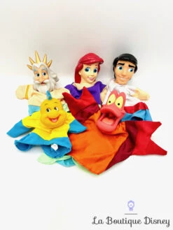 Marionnettes La Petite Sirène Disney Main Vintage Ariel Triton Eric Polochon Sébastien