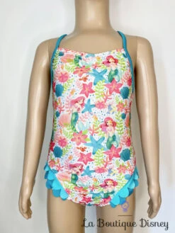 Maillot De Bain Une Pièce Ariel La Petite Sirène Disney Store Taille 4 Ans Bleu étoile De Mer Fleurs