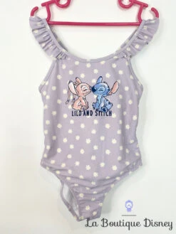 Maillot De Bain Une Pièce Stitch Angel Disney Taille 5 Ans Lilo Et Stitch Violet Fleurs