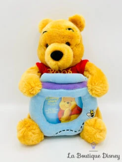 Peluche Cadre Winnie L'ourson Pot De Miel Disney Store Photo Bleu 24 Cm