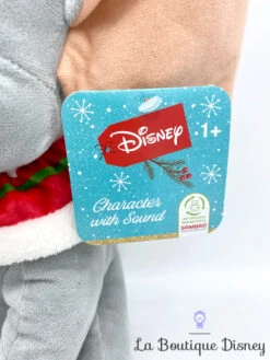 Peluche Musicale Dumbo Noël Disney Sambro éléphant Gris Bonnet Rouge 34 Cm -Disney peluche dumbo noel musicale disney sambro bonnet pere noel son 3