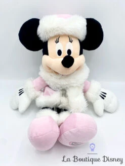Peluche Minnie Mouse Hiver Disney Store Exclusive Manteau Chapka Blanc Rose 46 Cm