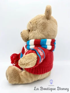 Peluche Winnie L’ourson Noël Disney Store 2008 écharpe Pull Hiver -Disney peluche winnie ourson disney store 2008 echarpe pull rouge noel 2