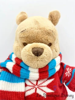 Peluche Winnie L’ourson Noël Disney Store 2008 écharpe Pull Hiver -Disney peluche winnie ourson disney store 2008 echarpe pull rouge noel 4