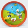 Plateau Donald Riri Fifi Loulou Walt Disney Productions Vintage Métal Rouge