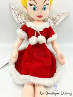 Poupée Chiffon Fée Clochette Noël Rouge Disney Store Peluche Peter Pan écusson 52 Cm -Disney poupee chiffon fee clochette noel robe rouge disney store ecusson peluche 3