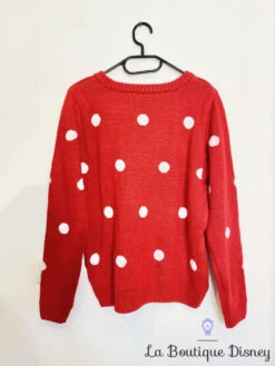 Pull Noël Minnie Mouse Disney Cache Cache Taille M Rouge Pois -Disney pull minnie mouse noel rouge disney cache cache pois paillettes 5