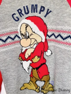 Pull Noël Grincheux Grumpy Disney Store Taille M Blanche Neige Et Les Sept Nains -Disney pull noel grincheux disney store adulte grumpy blanche neige 2
