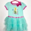 Robe La Fée Clochette Disney Store Taille 2-3 Ans Déguisement Vert Rose Voile Tulle -Disney robe fee clochette disney store vert eau rose tinker bell noeud voile 2 3 ans 3