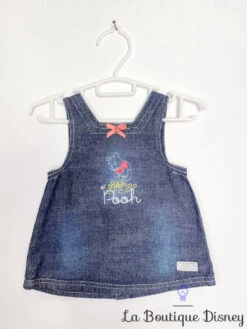 Robe Jean Winnie L'ourson Disney Baby Taille 6 Mois Pooh Broderie