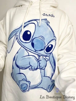 Sweat Stitch Disney Taille XS 34-36 Blanc Capuche -Disney sweat capuche stitch disney blanc dessin taille xs 36 10