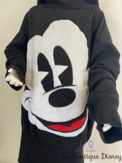 Sweat Mickey Mouse Disney Store Taille L Noir Grand Col Haut -Disney sweat mickey mouse polaire grand col disney store noir blanc 0