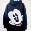 Sweat Mickey Mouse Disney Store Taille L Noir Grand Col Haut -Disney sweat mickey mouse polaire grand col disney store noir blanc 2