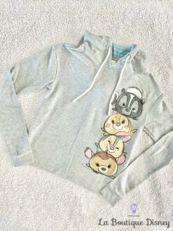 Sweat Shirt Capuche Tsum Tsum Bambi Disney Store Taille XS Gris
