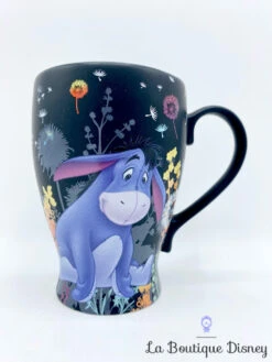 Tasse Bourriquet Fleurs Disney Store Mug Noir Winnie L'ourson âne Violet