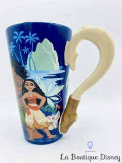 Tasse Vaiana Hameçon Disney Store 2017 Mug Maui Pua Bateau Bleu Relief 3D -Disney tasse maui vaiana disney store mug hamecon bleu 5