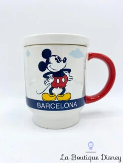 Tasse Mickey Mouse Barcelona Disney Store Mug Couvercle Espagne Pays Ville Blanc