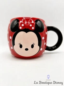 Tasse Minnie Mouse Tsum Tsum Disney Store 2016 Mug Rouge Pois TĂŞte Visage