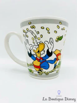 Tasse Oncle Picsou Rapetou Disney Mug Blanc Argent Pièces Monnaie