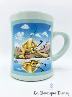 Tasse Pluto Reflet The Disney Store Mug Bleu Chien Jaune Eau Rivière