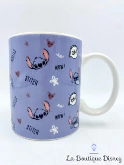 Tasse Stitch Disney Mug Lilo Et Stitch Wow Ok Bleu Violet -Disney tasse stitch violet ok disney mug rose bulles bd 2