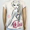 Tee Shirt Elsa La Reine Des Neiges Disney Taille 2-3 Ans Gris Rose Portrait Visage