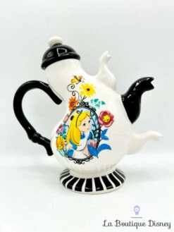Théière Alice Aux Pays Des Merveilles Disney Curiouser And Curiouser Blanc Noir