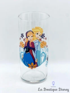 Verre Elsa Anna Olaf La Reine Des Neiges Disney Transparent Fleurs