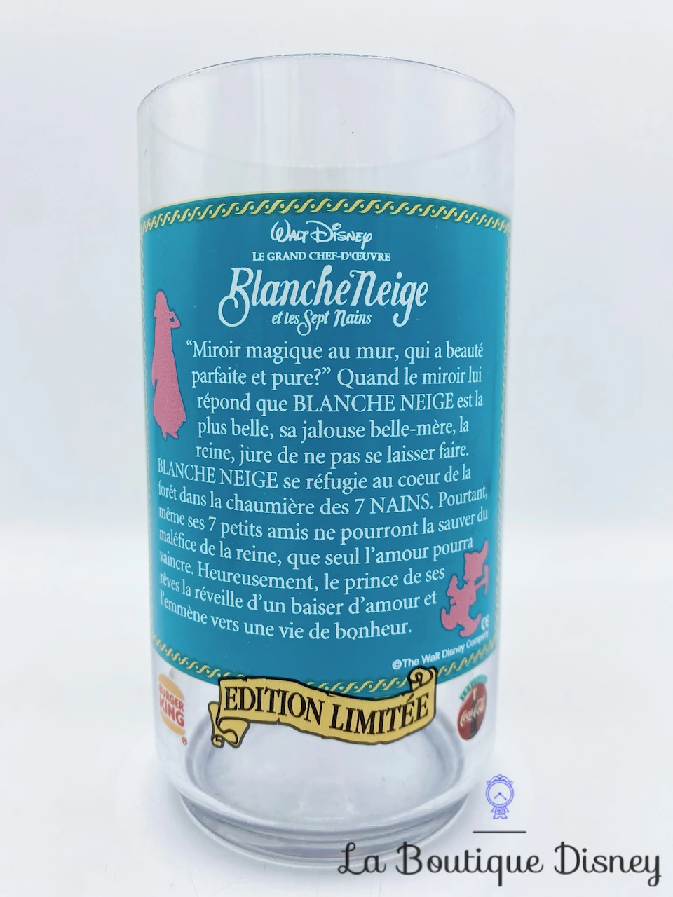 Verre Blanche Neige Et Les Sept Nains Walt Disney Les Grands Classiques Édition Limitée Burger King 1995 Vintage 5 Verre Blanche Neige Et Les Sept Nains Walt Disney Les Grands Classiques Édition Limitée Burger King 1995 Vintage – Image 3