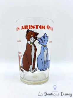 Verre Les Aristochats Walt Disney Productions VMC Reims Vintage Moutarde Chats