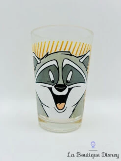 Verre Meeko Pocahontas Disney Vintage Moutarde Raton Laveur