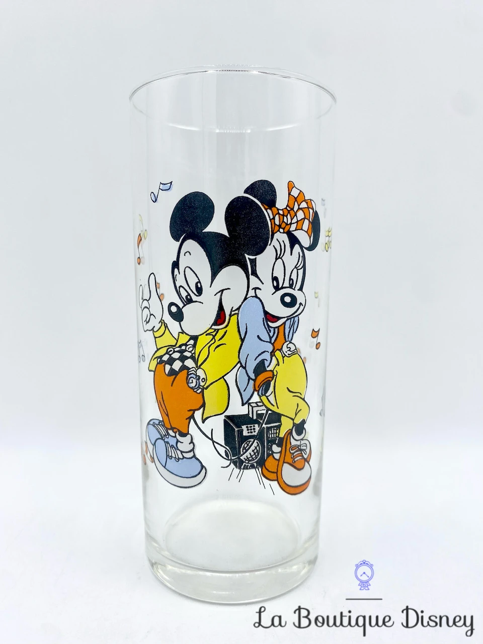Verre Mickey Minnie Mouse Musique Disney Vintage Notes 3 Verre Mickey Minnie Mouse Musique Disney Vintage Notes