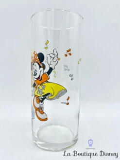 Verre Mickey Minnie Mouse Musique Disney Vintage Jukebox Notes -Disney verre mickey minnie notes musiques boite de nuit danse orange jaune vintage 3