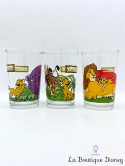 Ensemble Verres Le Roi Lion The Lion King Disney Vintage Mufasa Timon Pumbaa Simba Hippopotame