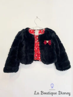Veste Fourrure Minnie Mouse Disney Store Taille 4 Ans Noir Rouge Noël